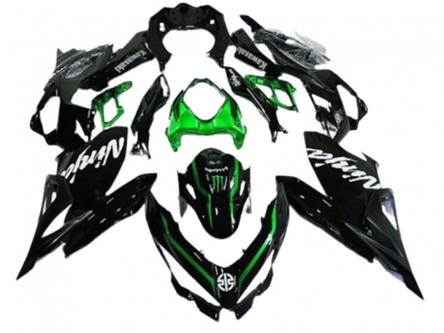 Carénages Moto Kawasaki EX400 2018-2024 - Noir Brillant Vert Monstre