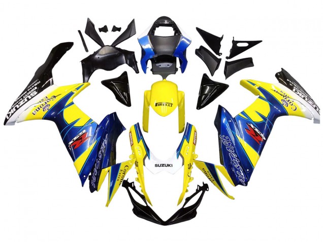 Carénages Moto Suzuki GSXR 600/750 2011-2024 - Jaune Bleu Blanc Noir Corona Extra Alstare