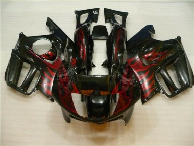 Noir Rouge Flamme Carénages Moto Honda CBR 600 F3 1995-1998
