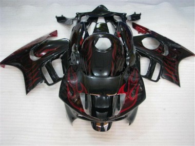 Noir Rouge Flamme Carénage Moto Honda CBR 600 F3 1995-1998
