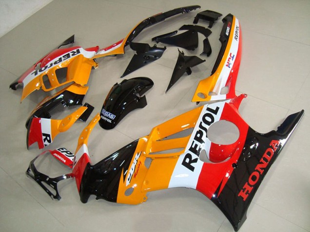 Orange Noir Repsol Carénage Moto Honda CBR 600 F3 1995-1998 Orange Noir Repsol Carénage Moto Honda CBR 600 F3 1995-1998