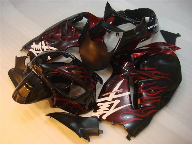 Noir Rouge Flamme Carénage Moto Suzuki GSXR 1300 Hayabusa 1996-2007 Noir Rouge Flamme Carénage Moto Suzuki GSXR 1300 Hayabusa 1996-2007
