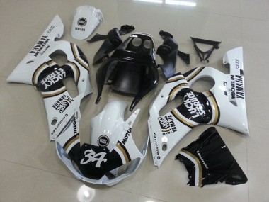 Blanc Noir Carénage Moto Yamaha R6 1998-2002