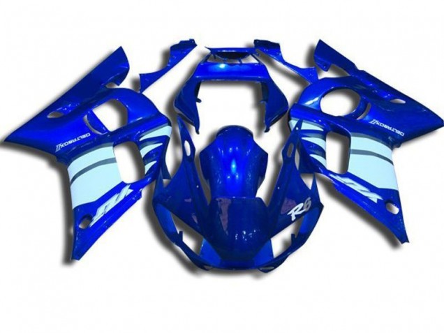 Bleu et Blanc Carénage Moto Yamaha R6 1998-2002 Bleu et Blanc Carénage Moto Yamaha R6 1998-2002