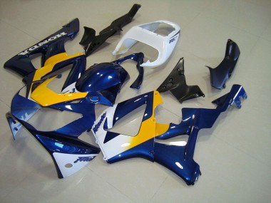 Bleu Foncé Jaune Blanc Carénage Moto Honda CBR 900 RR 929 2000-2001