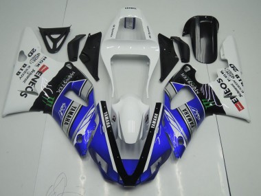 Bleu Blanc ENEOS Monster Carénage Moto Yamaha R1 2000-2001