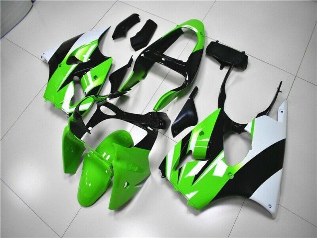 Vert Blanc Noir Carénage Moto Kawasaki ZX6R 2000-2002 Vert Blanc Noir Carénage Moto Kawasaki ZX6R 2000-2002