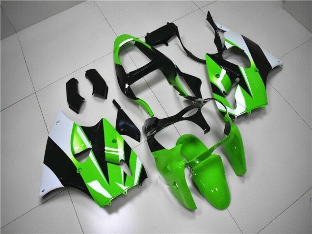 Vert Blanc Noir Carénage Moto Kawasaki ZX6R 2000-2002 Vert Blanc Noir Carénage Moto Kawasaki ZX6R 2000-2002