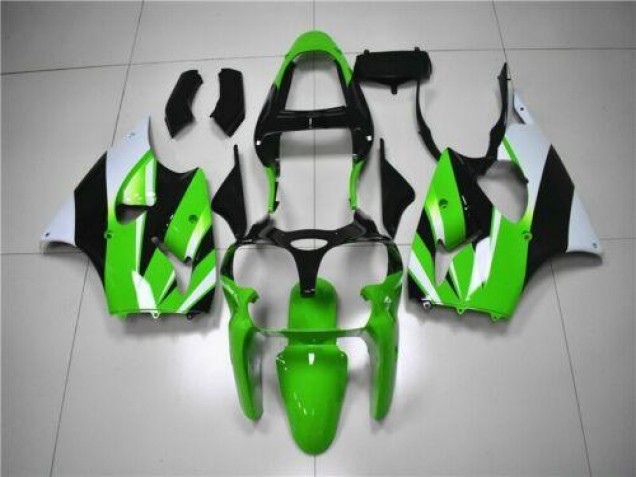 Vert Blanc Noir Carénage Moto Kawasaki ZX6R 2000-2002 Vert Blanc Noir Carénage Moto Kawasaki ZX6R 2000-2002