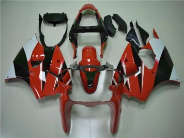 Rouge Noir Blanc Carénage Moto Kawasaki ZX6R 2000-2002