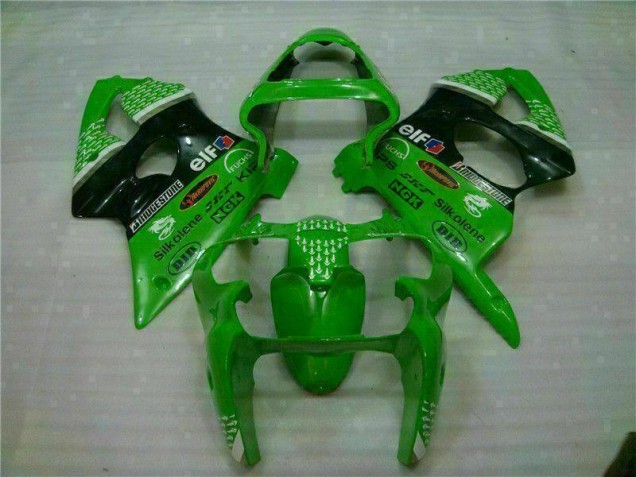 Vert Noir Carénages Moto Kawasaki ZX6R 2000-2002 Vert Noir Carénages Moto Kawasaki ZX6R 2000-2002