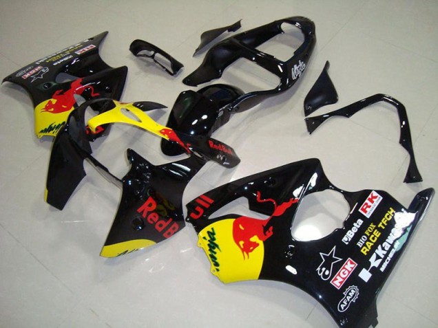 Red Bull Carénage Moto Kawasaki ZX6R 2000-2002 Red Bull Carénage Moto Kawasaki ZX6R 2000-2002