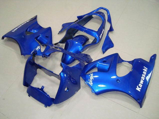 Bleu avec Blanc Décalque Carénage Moto Kawasaki ZX6R 2000-2002 Bleu avec Blanc Décalque Carénage Moto Kawasaki ZX6R 2000-2002