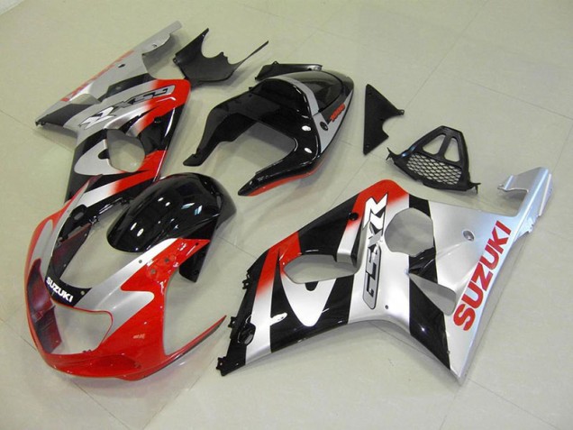 Rouge Argent Carénage Moto Suzuki GSXR 1000 K1 2000-2002