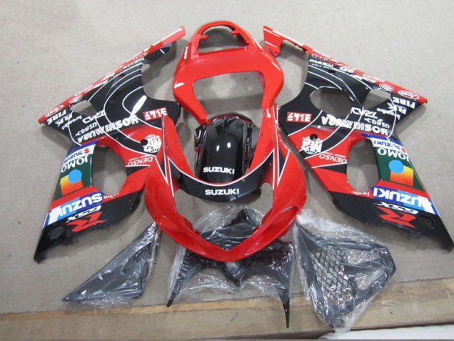 Rouge Noir Denso Carénage Moto Suzuki GSXR 1000 K1 2000-2002 Rouge Noir Denso Carénage Moto Suzuki GSXR 1000 K1 2000-2002
