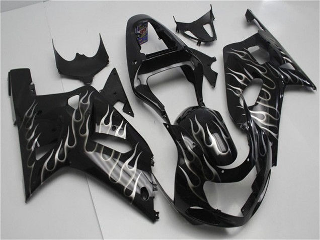 Noir Blanc Flamme Carénage Moto Suzuki GSXR 600 / 750 K1 K2 K3 2001-2003 Noir Blanc Flamme Carénage Moto Suzuki GSXR 600 / 750 K1 K2 K3 2001-2003