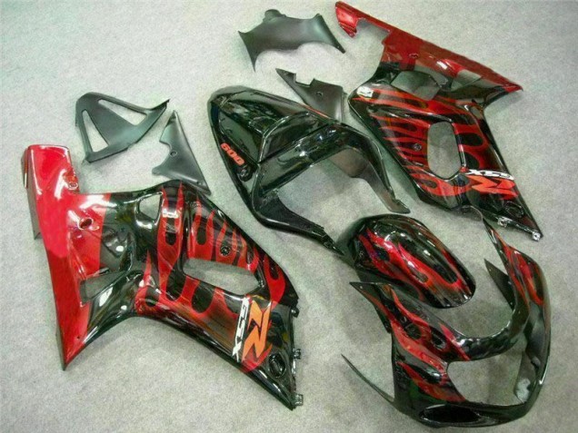 Rouge Noir Carénage Moto Suzuki GSXR 600 / 750 K1 K2 K3 2001-2003 Rouge Noir Carénage Moto Suzuki GSXR 600 / 750 K1 K2 K3 2001-2003