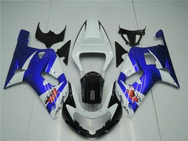 Blanc Bleu Carénage Moto Suzuki GSXR 600 / 750 K1 K2 K3 2001-2003