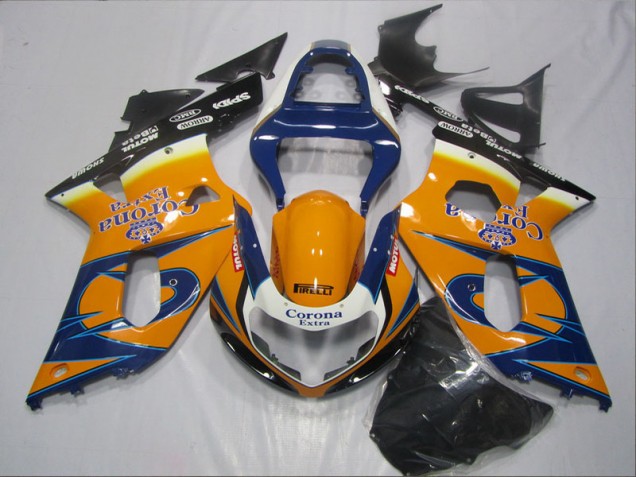 Bleu Orange Corona Extra Carénage Moto Suzuki GSXR 600 K1 K2 K3 2001-2003 Bleu Orange Corona Extra Carénage Moto Suzuki GSXR 600 K1 K2 K3 2001-2003