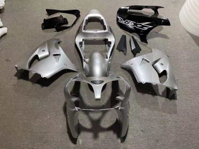 Argent Noir Brillant Carénage Moto Kawasaki ZX9R 2002-2003 Argent Noir Brillant Carénage Moto Kawasaki ZX9R 2002-2003