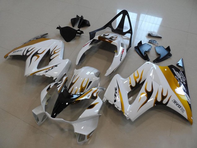 Blanc Or Noir Flamme Carénage Moto Honda VFR 800 2002-2013