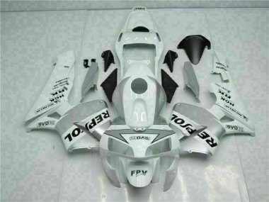 Blanc Argent Repsol Carénage Moto Honda CBR 600 RR 2003-2004