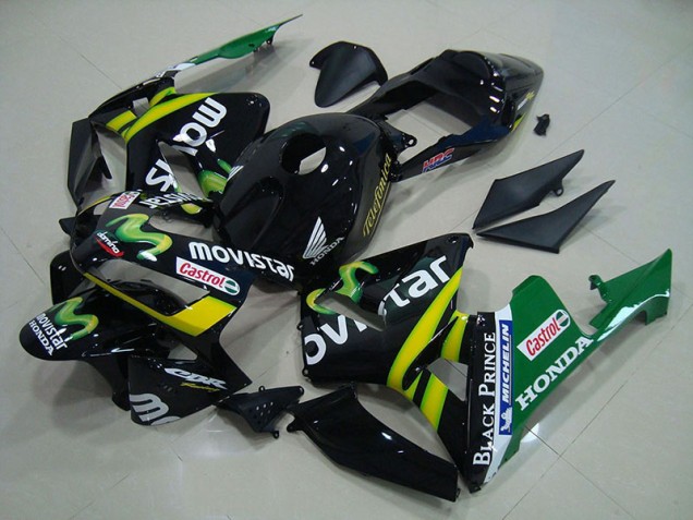 Noir Movistar Carénage Moto Honda CBR 600 RR 2003-2004 Noir Movistar Carénage Moto Honda CBR 600 RR 2003-2004