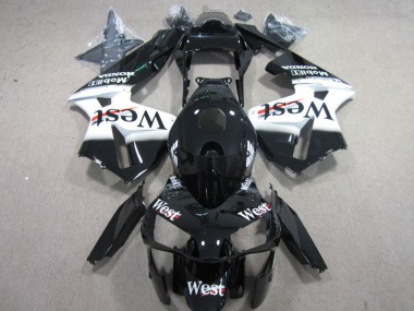 West Blanc Noir Carénage Moto Honda CBR 600 RR 2003-2004