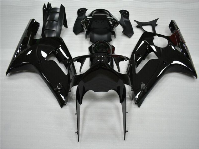 Noir Brillant Carénage Moto Kawasaki ZX6R 2003-2004