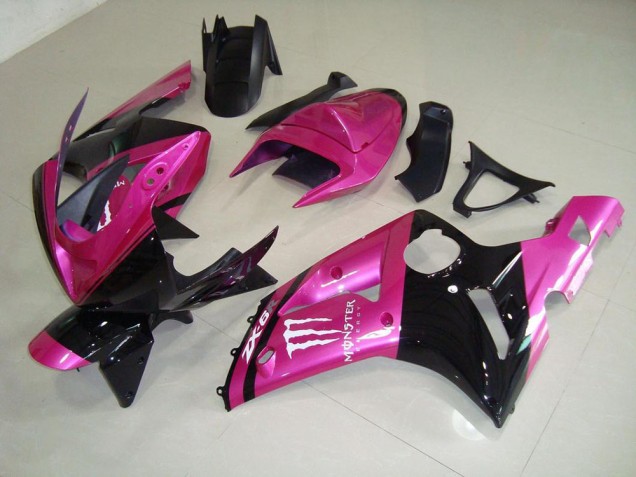 Rose Noir Monster Carénage Moto Kawasaki ZX6R 2003-2004 Rose Noir Monster Carénage Moto Kawasaki ZX6R 2003-2004