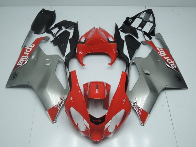 Argent et Rouge Carénage Moto Aprilia RSV 1000 2003-2006 Argent et Rouge Carénage Moto Aprilia RSV 1000 2003-2006