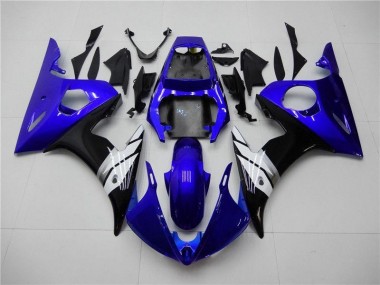 Bleu Blanc Noir Carénage Moto Yamaha R6 2003-2005
