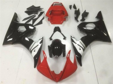Rouge Noir Blanc Carénage Moto Yamaha R6 2003-2005