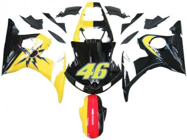 Noir Jaune N° 46 Carénage Moto Yamaha R6 2003-2005