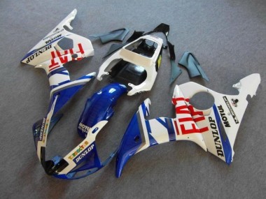 Bleu Blanc Fiat Carénage Moto Yamaha R6 2003-2005