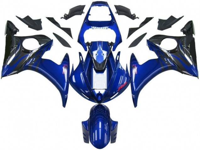 Bleu Noir Carénage Moto Yamaha R6 2003-2005 Bleu Noir Carénage Moto Yamaha R6 2003-2005