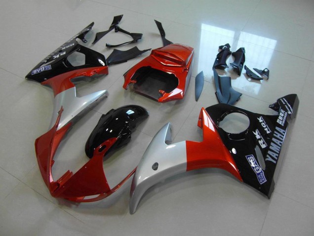 Orange Argent Noir Carénage Moto Yamaha R6 2003-2005 Orange Argent Noir Carénage Moto Yamaha R6 2003-2005