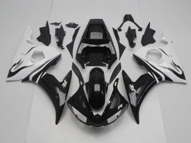 Noir et Blanc Carénage Moto Yamaha R6 2003-2005
