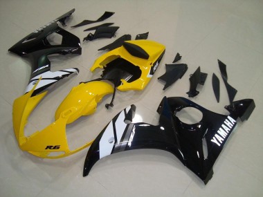 Jaune Noir Carénage Moto Yamaha R6 2003-2005
