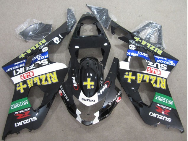 Noir Jaune Rizla Carénage Moto Suzuki GSXR 600 K4 2004-2005 Noir Jaune Rizla Carénage Moto Suzuki GSXR 600 K4 2004-2005