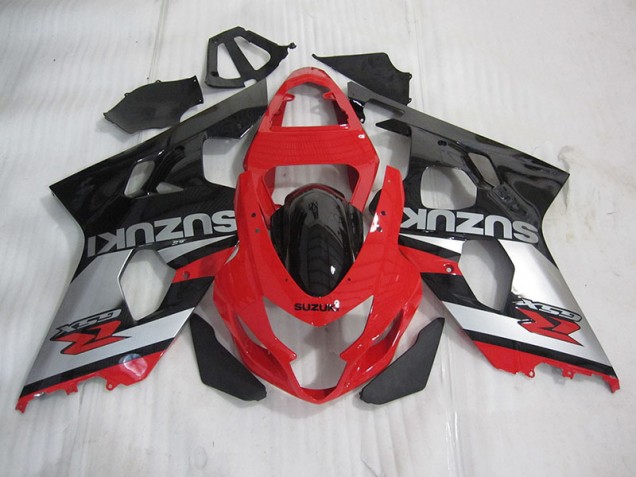 Rouge Noir Argent Carénage Moto Suzuki GSXR 600 K4 2004-2005 Rouge Noir Argent Carénage Moto Suzuki GSXR 600 K4 2004-2005