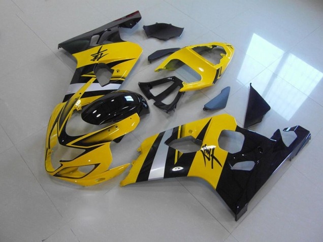 Jaune Noir Carénage Moto Suzuki GSXR 750 K4 2004-2005 Jaune Noir Carénage Moto Suzuki GSXR 750 K4 2004-2005