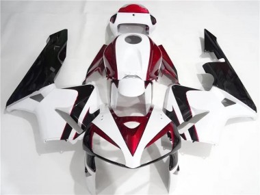 Rouge Blanc Noir Carénages Moto Honda CBR 600 RR 2005-2006