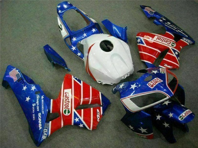 Bleu Rouge Cycle World Castrol Carénage Moto Honda CBR 600 RR 2005-2006 Bleu Rouge Cycle World Castrol Carénage Moto Honda CBR 600 RR 2005-2006
