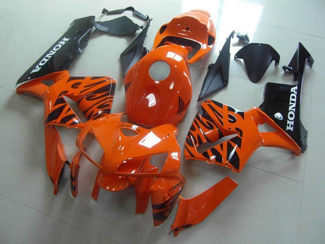 Orange Noir Flamme Carénage Moto Honda CBR 600 RR 2005-2006 Orange Noir Flamme Carénage Moto Honda CBR 600 RR 2005-2006