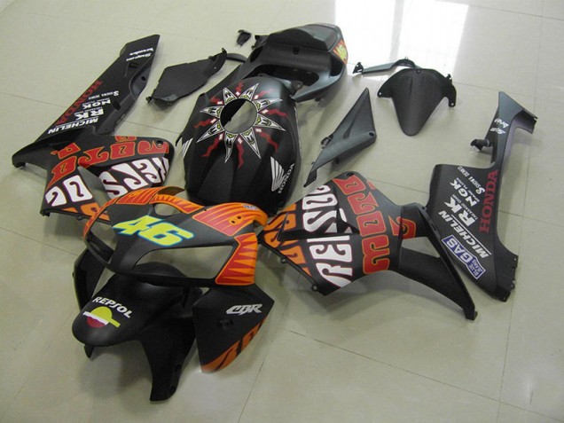 Rossi Noir Mat Carénage Moto Honda CBR 600 RR 2005-2006 Rossi Noir Mat Carénage Moto Honda CBR 600 RR 2005-2006