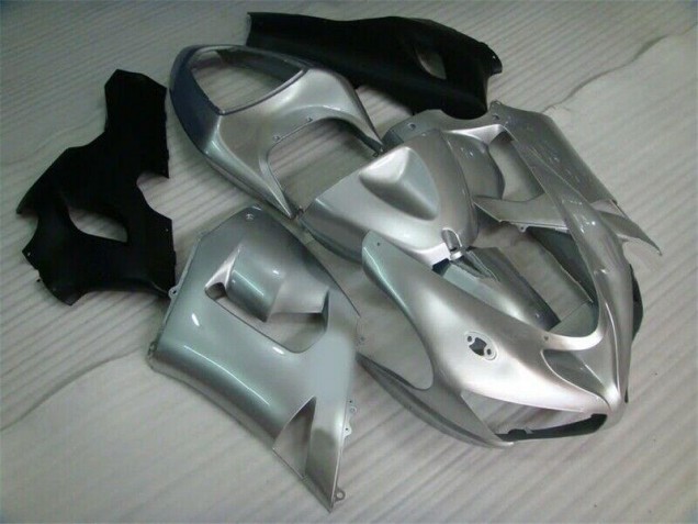 Argent Noir Carénage Moto Kawasaki ZX6R 2005-2006 Argent Noir Carénage Moto Kawasaki ZX6R 2005-2006