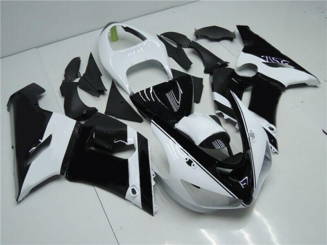 Noir Blanc Carénage Moto Kawasaki ZX6R 2005-2006 Noir Blanc Carénage Moto Kawasaki ZX6R 2005-2006