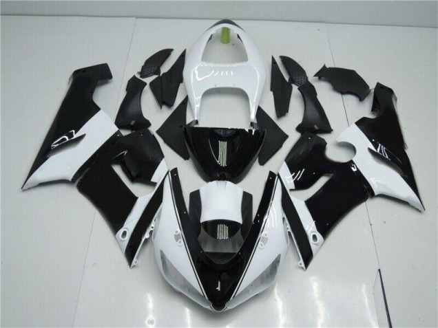 Noir Blanc Carénage Moto Kawasaki ZX6R 2005-2006 Noir Blanc Carénage Moto Kawasaki ZX6R 2005-2006