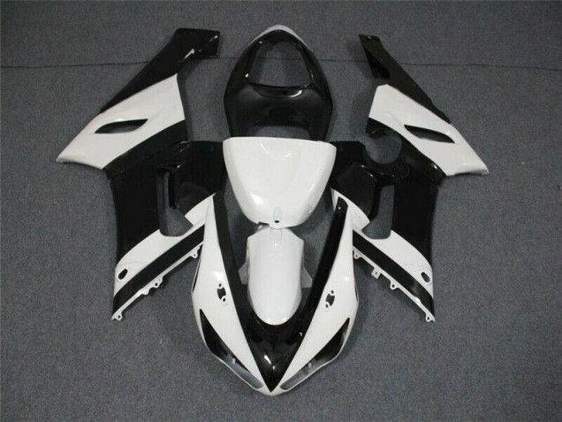 Noir Blanc Carénages Moto Kawasaki ZX6R 2005-2006 Noir Blanc Carénages Moto Kawasaki ZX6R 2005-2006